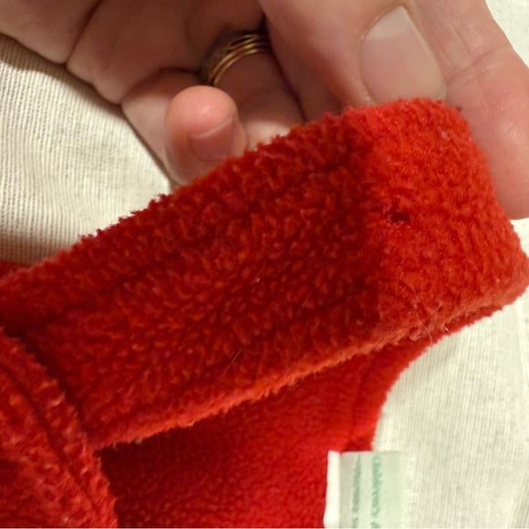 Red Sesame Street Elmo Christmas Overalls 9-12 Month Vintage Fleece - Picture 3 of 6